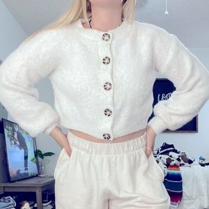 White Fur Cardigan